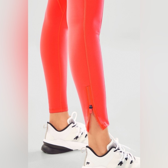 Fabletics Trinity Motion365® HW Utility Legging Women’s M Hot Orange Ankle Zip - Picture 14 of 14
